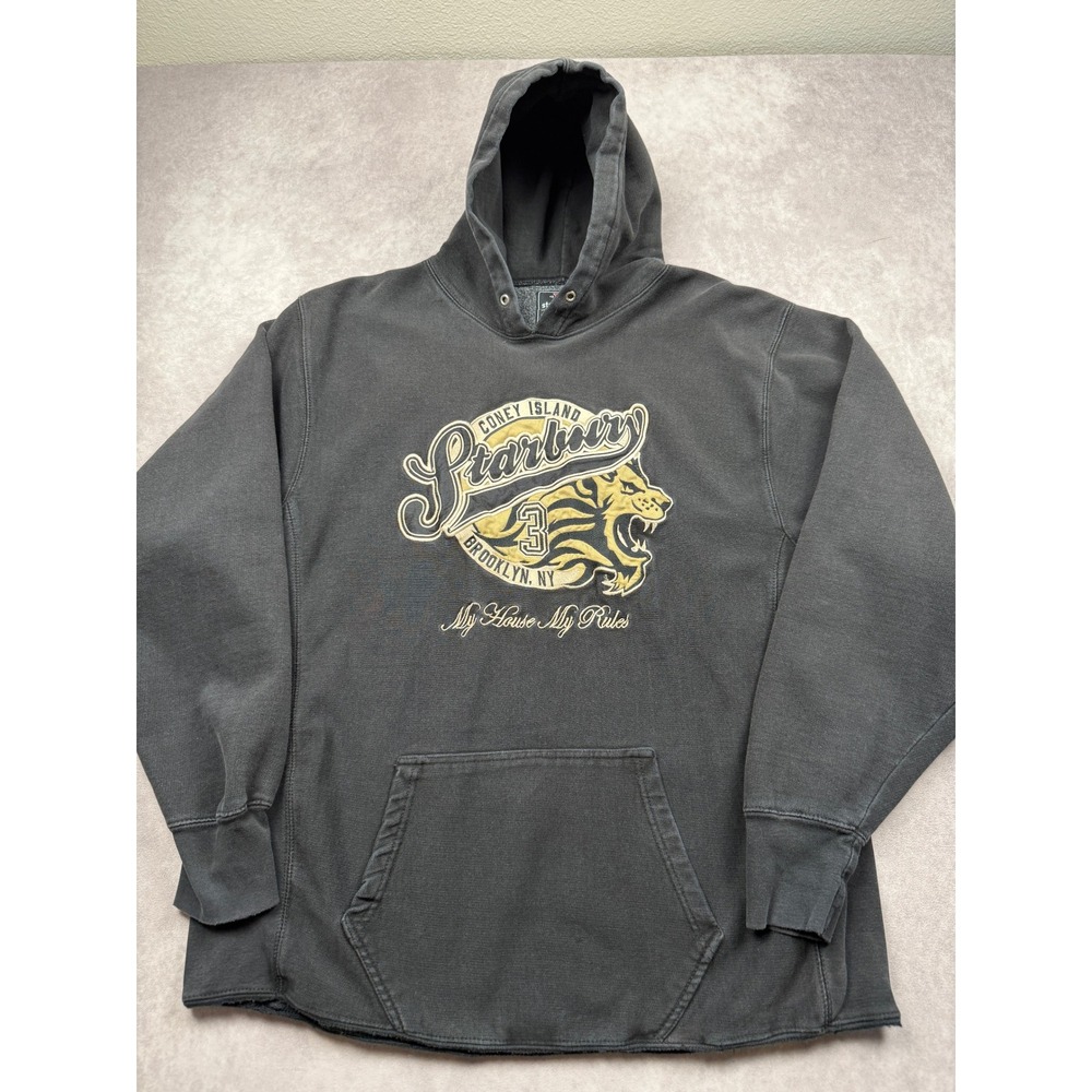 Starbury Stephon Marbury Hoodie Men XL Black Coney Island Brooklyn NY Tiger Y2K